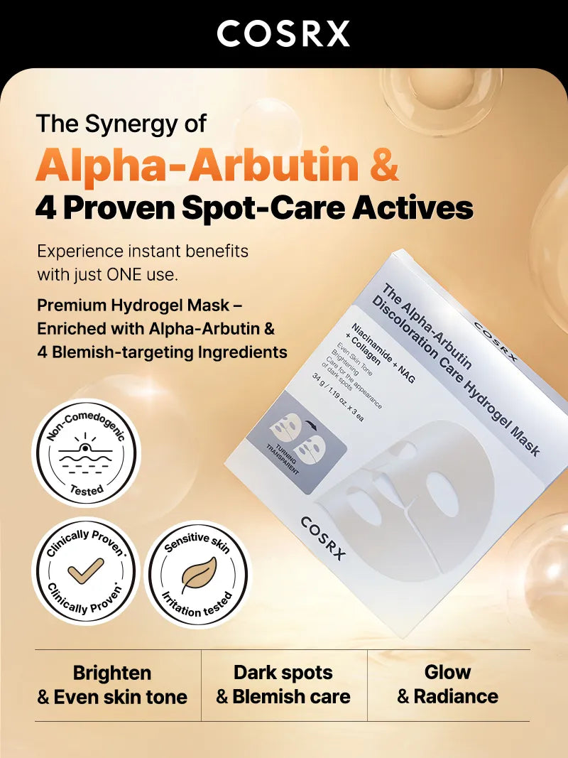 COSRX The Alpha-Arbutin Discoloration Care Hydrogel Mask